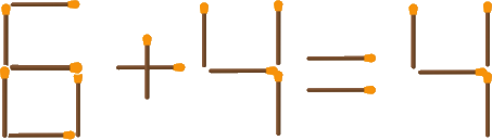 6+4=4 with sticks